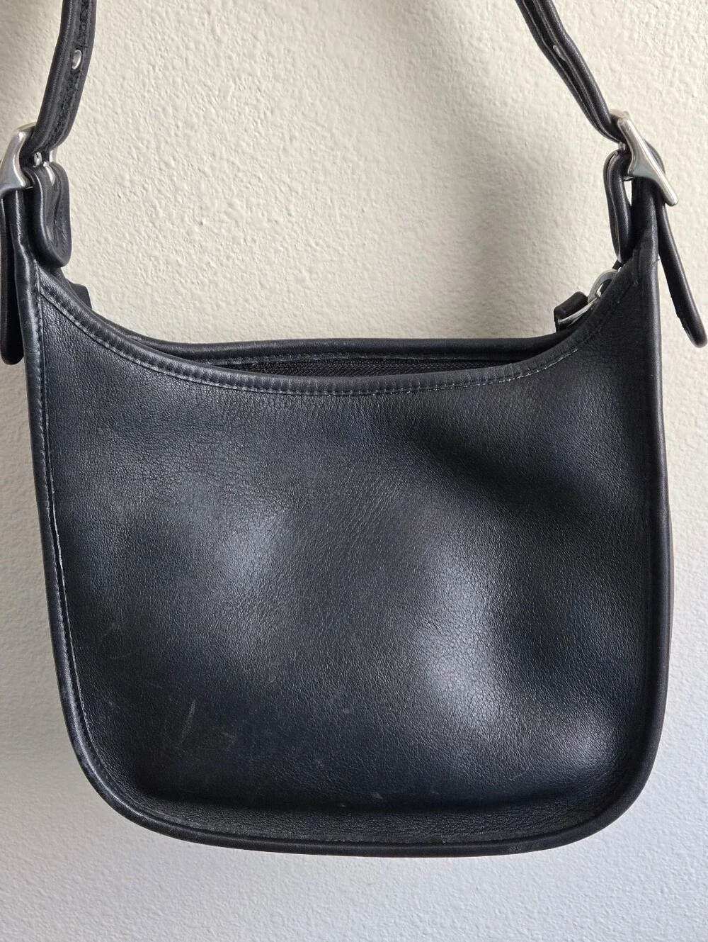 Coach 9950 Janice Black Bag Purse Hobo Nickel Silver Hardware Vintage Leather